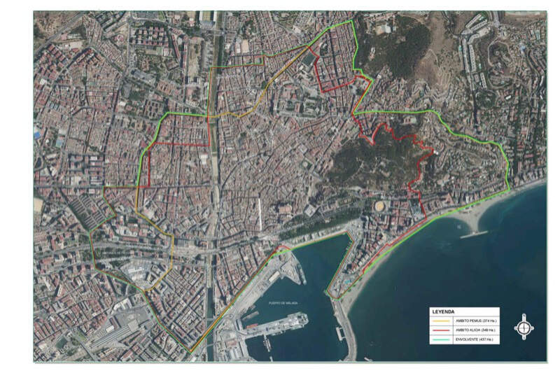 Mapa de la ZBE en Málaga